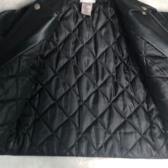 harley-davidson leather motorcycle jacket kids size 5 punk rock festival medium - Picture 3 of 8